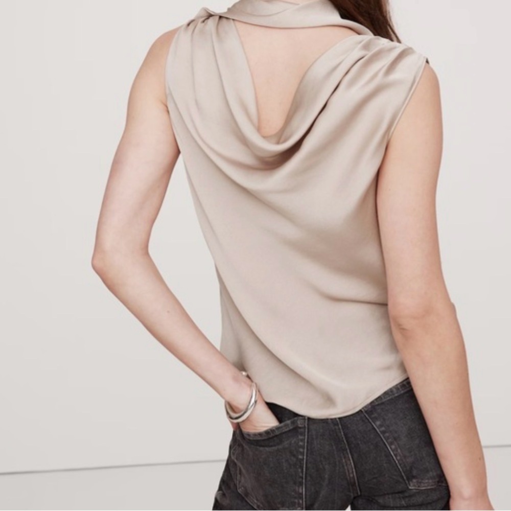 NWT BANANA REPUBLIC Draped Sleeveless Cowl Neck Blouse